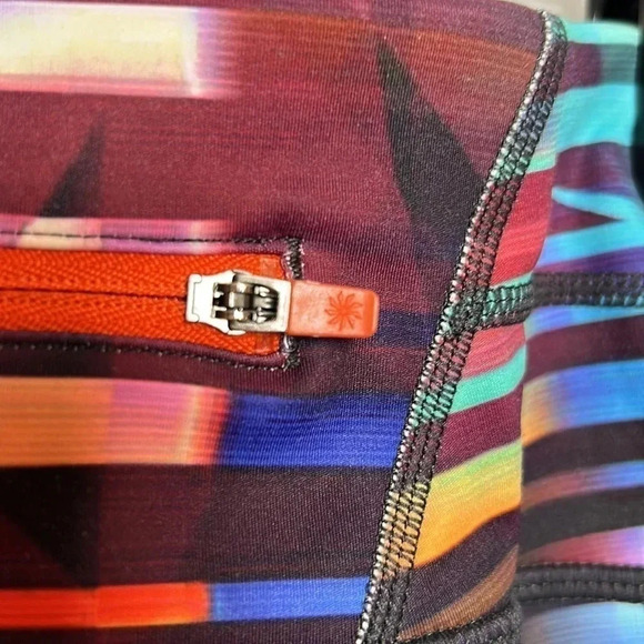 Athleta  leggings size small ,multicolor stripes with abstract geometric,gym,EC - Picture 5 of 16